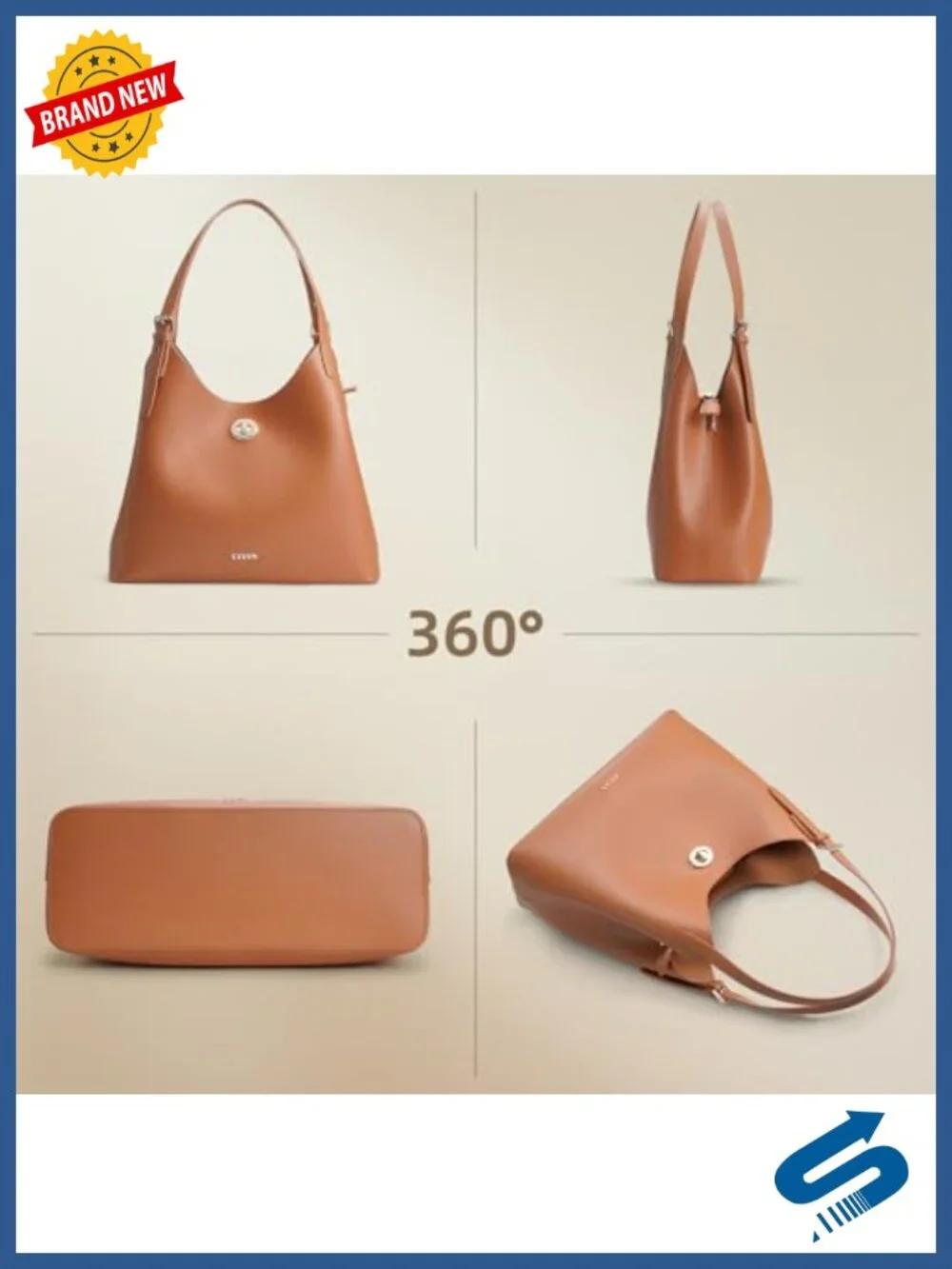 Genuine Leather Tote Bag for Women Anti-Theft Large Capacity Shoulder Bag with